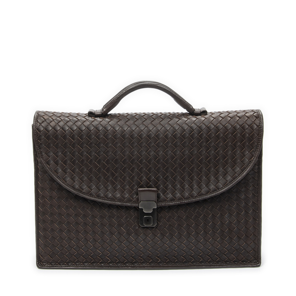 Bottega Veneta Classic Push-Lock Closure Briefcase